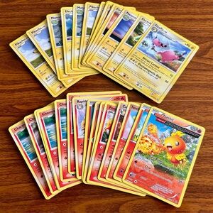 Lot Of 15 Pokemon Fire Type & 13 Electric Type Cards NONHOLO Commons & Uncommons